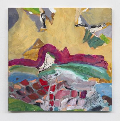 Luca Zarattini, I can't fly, 2020, mixed media on canvas, 50x50 cm