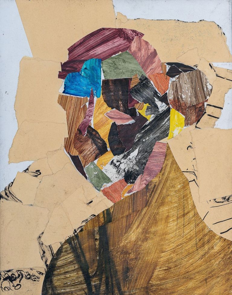 Luca Zarattini, Maria Rosa, 2018, tecnica mista su tela, 45x35 cm