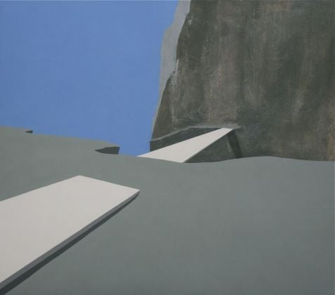 Pierpaolo Curti, White Bridge, 2010, tecnica mista su tavola, 200x200 cm