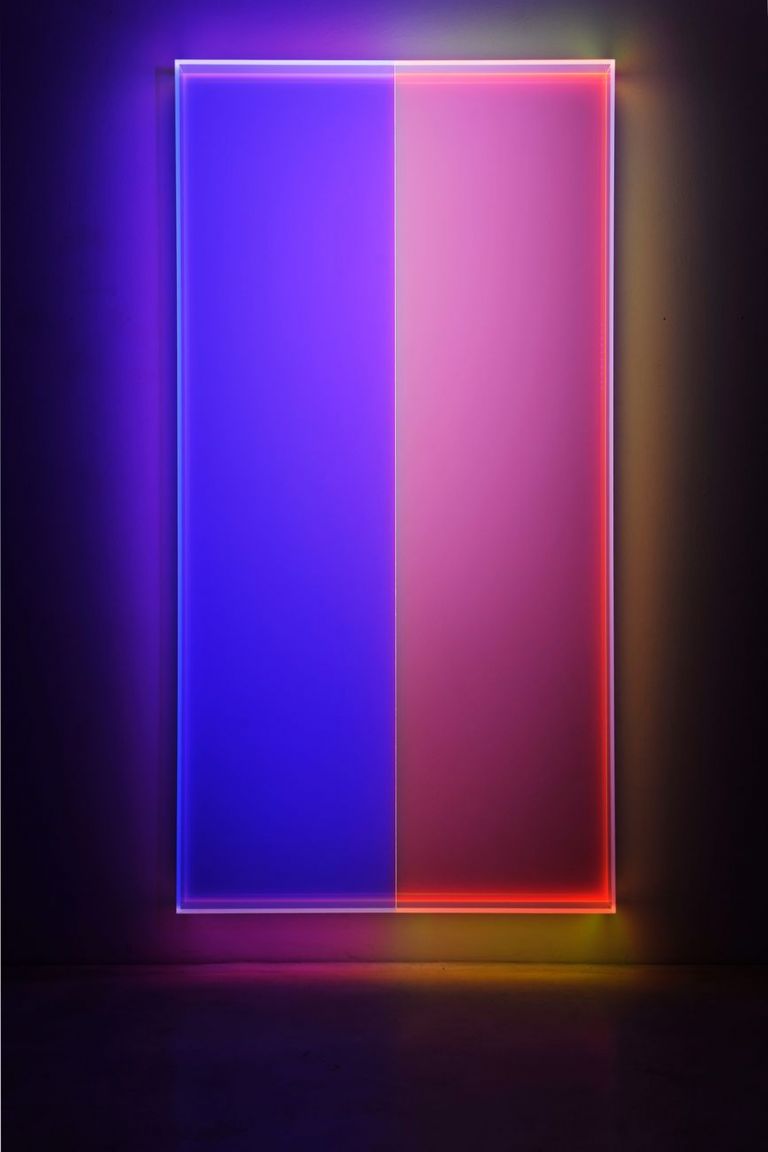 Regine Schumann, Colormirror Violet Orange Bonn, 2018, 215x110x10 cm