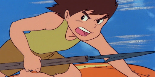 Una immagine di Conan il ragazzo del futuro, diretto da Hayao Miyazaki