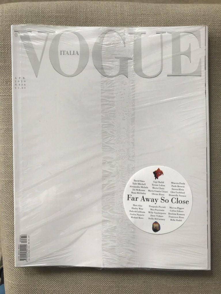 Vogue Italia. La famosa copertina bianca di aprile 2020 ora si riempie con 49 artisti