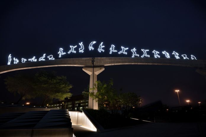 Angelo Bonello, Run Beyond, 2015. Courtesy the artist and Light Art Collection. Photo ©Riyadh Art 2021 Angelo Bonello, Run Beyond, 2015. Courtesy the artist and Light Art Collection. Photo ©Riyadh Art 2021