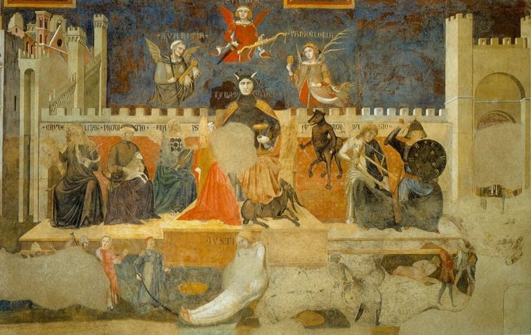 Ambrogio Lorenzetti, Allegoria del Cattivo Governo, 1338 39, Sala della Pace, Palazzo Pubblico, Siena