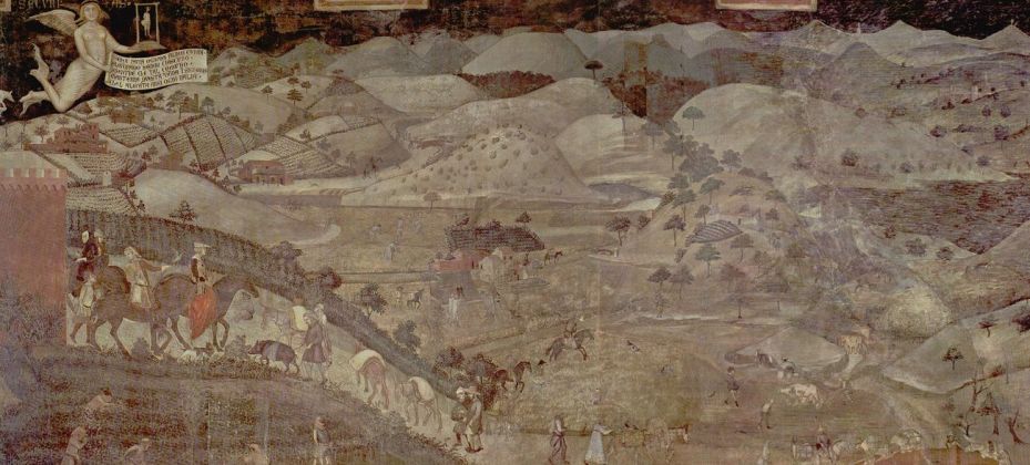 Ambrogio Lorenzetti, Effetti del Buon Governo in campagna, 1338 39, Sala della Pace, Palazzo Pubblico, Siena