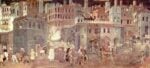 Ambrogio Lorenzetti Effetti del Buon Governo in città 1338 40 Sala della Pace Palazzo Pubblico Siena La vita fantasma. La guida al futuro di Ambrogio Lorenzetti