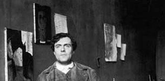 Amedeo Modigliani nel suo studio francese. Fonte Wikipedia