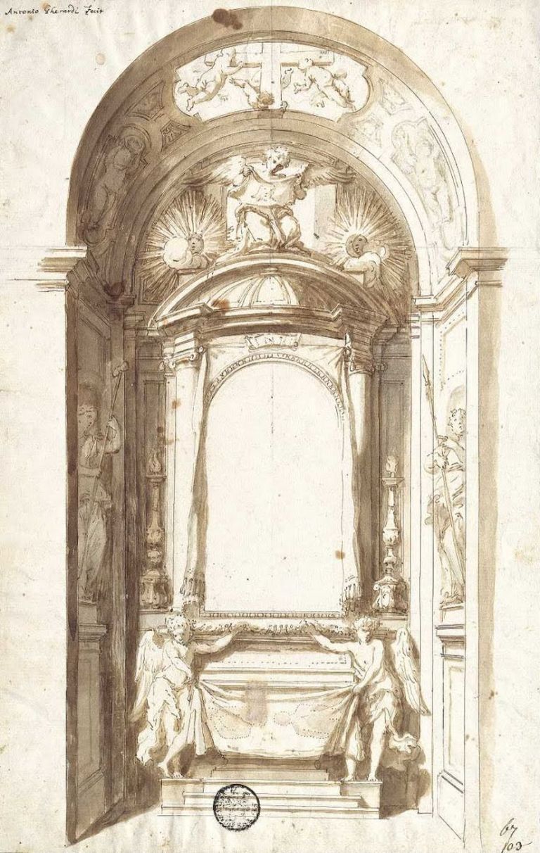 Antonio Gherardi, Disegno per un altare, 1680. Museum Kunstpalast, Düsseldorf. Photo Horst Kolberg, Neuss