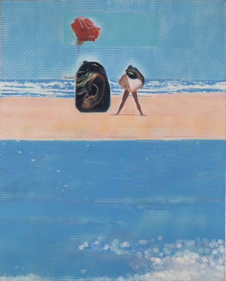 Claudio Cintoli, Spiagge italiane, 1965, cm 200 x 160. Collezione Eleonora Manzolini