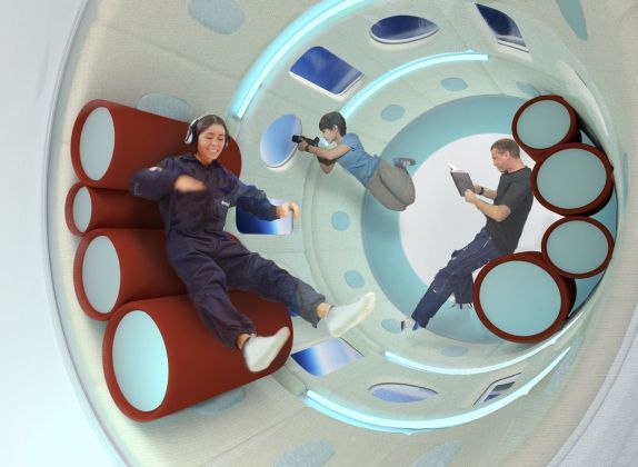Concept di una nuova stazione spaziale progettata da Annalisa Dominoni e Benedetto Quaquaro per Thales Alenia Space. Credits (a+b) dominoni, quaquaro