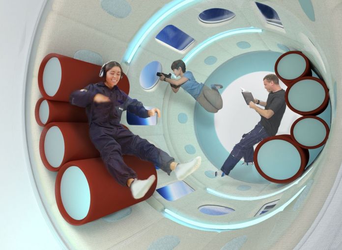 Concept di una nuova stazione spaziale progettata da Annalisa Dominoni e Benedetto Quaquaro per Thales Alenia Space. Credits (a+b) dominoni, quaquaro Concept di una nuova stazione spaziale progettata da Annalisa Dominoni e Benedetto Quaquaro per Thales Alenia Space. Credits (a+b) dominoni, quaquaro