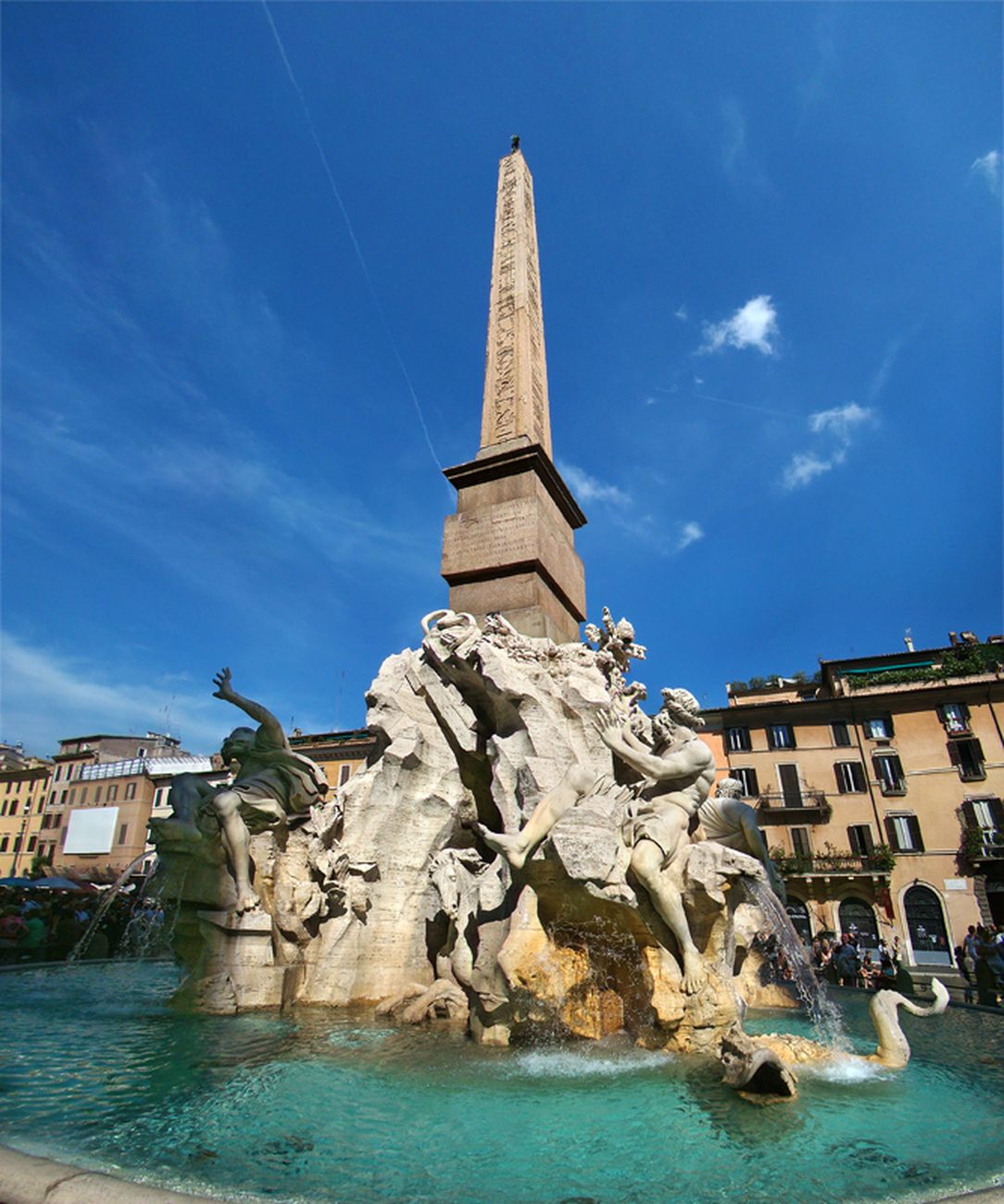 Gian Lorenzo Bernini, Fontana dei Quattro Fiumi, 1648 51. Piazza Navona, Roma. Photo via Wikipedia CC BY SA 4.0