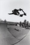 Giorgio Zattoni Doing a Big Method to Fakie Trick at Marianna Skatepark. Photo Davide Biondani, 2001. Archivio Slam Jam