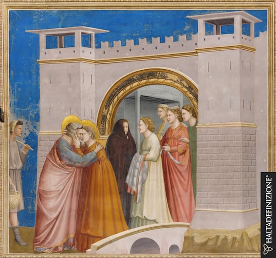 Giotto, Incontro di Gioacchino e Anna. Photo Haltadefinizione
