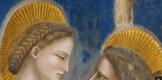 Giotto, Visitazione di Maria ad Elisabetta, dettaglio. Foto Haltadefinizione