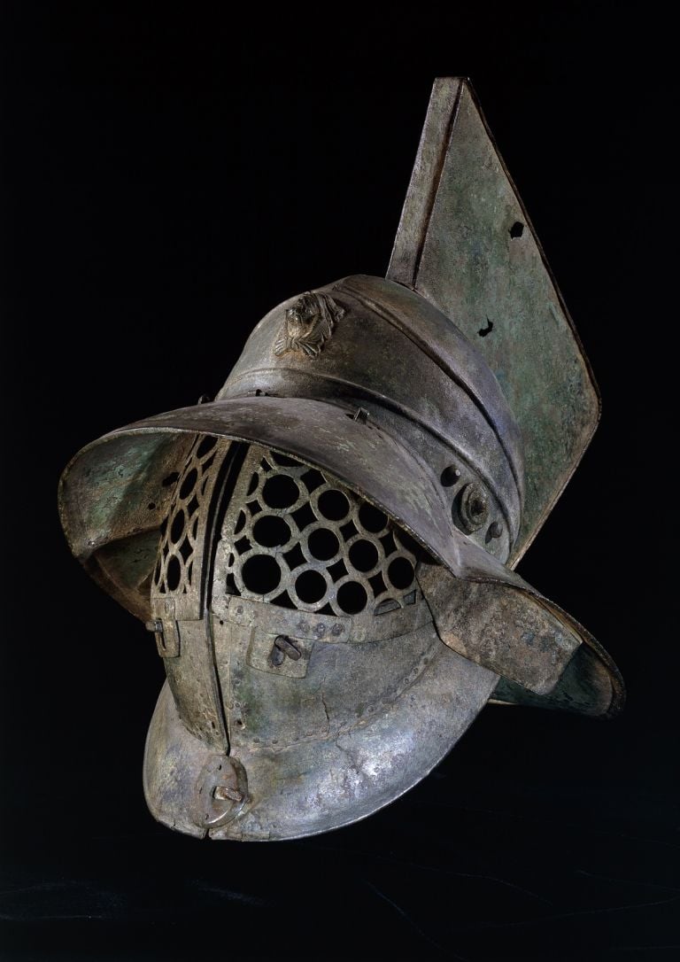 Bronze gladiator's helmet, Pompeii, 1st century AD. © The Trustees of the British Museum.