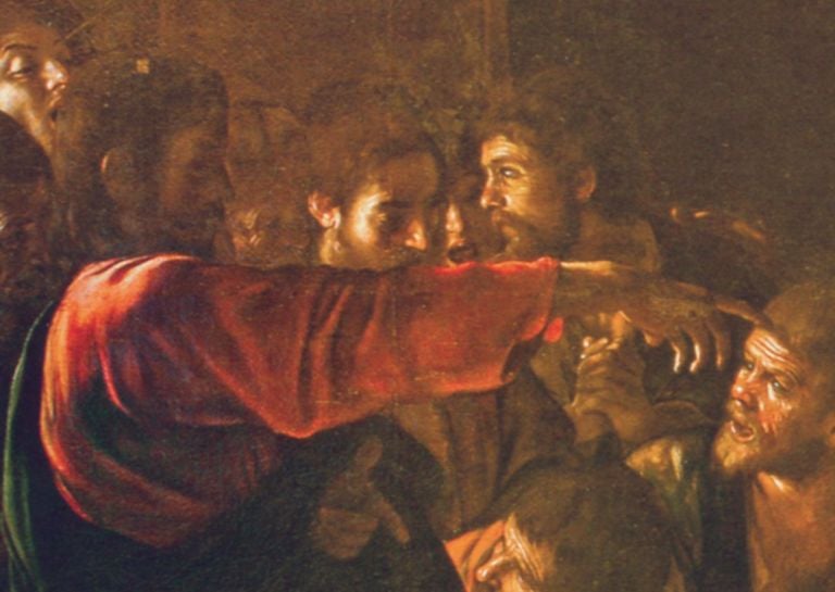 Michelangelo Merisi da Caravaggio, Resurrezione di Lazzaro, 1609, dettaglio. Museo Regionale, Messina