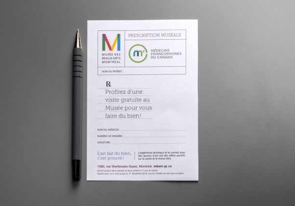 Prescrizione medica per una visita al museo. Photo MBAM, Jean-François Brière