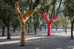 Accademia di Aracne Yarn bombing, 2020 Filo di lana Parco dei Daini, Villa Borghese