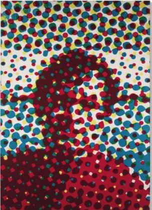 Alain Jacquet, Portrait d'homme bleu, rouge, jaune, 1964
