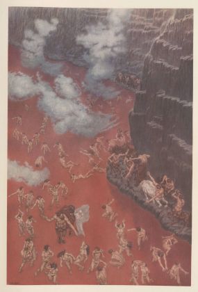 Amos Nattini, Dante e Virgilio in groppa a Nesso guadano il Flegetonte, illustrazione alla Divina Commedia di Dante Alighieri, 1923 © Veneranda Biblioteca Ambrosiana Mondadori Portfolio