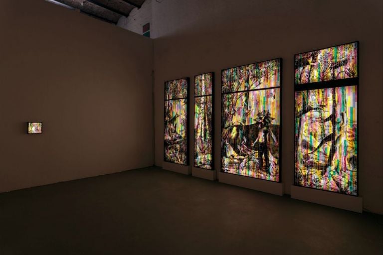 Andrea Mastrovito. La Diseducazione al Reale. Exhibition view at Galleria Michela Rizzo, Venezia 2021
