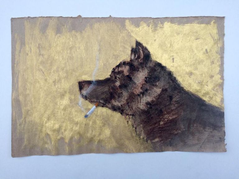 Bonomo Faita, Nicotina Addict, 2020, colori acrilici su carta, 25 x 38 cm