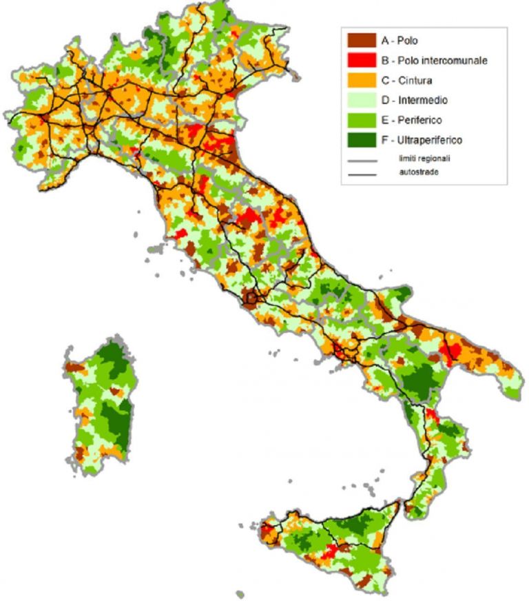 Elaborazione UVAL-UVER su dati Ministero della Salute, Ministero dell’Istruzione e FS, “Strategia Nazionale Aree Interne – definizione, obiettivi, strumenti e governance”, Materiali Uval, 2014