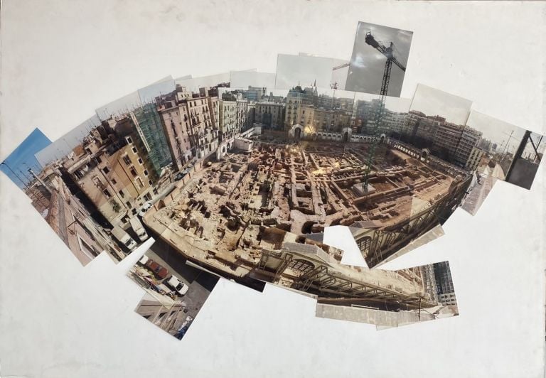 Enric Miralles & Benedetta Tagliabue, Mercado y Barrio de Santa Caterina en Barcelona, 1999, collage. Courtesy Fundació Enric Miralles