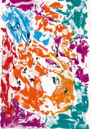 Georg Baselitz, Archinto lacht, 2020, olio su tela, 233x163 cm © Georg Baselitz 2021. Photo Jochen Littkemann, Berlino. Courtesy Gagosian