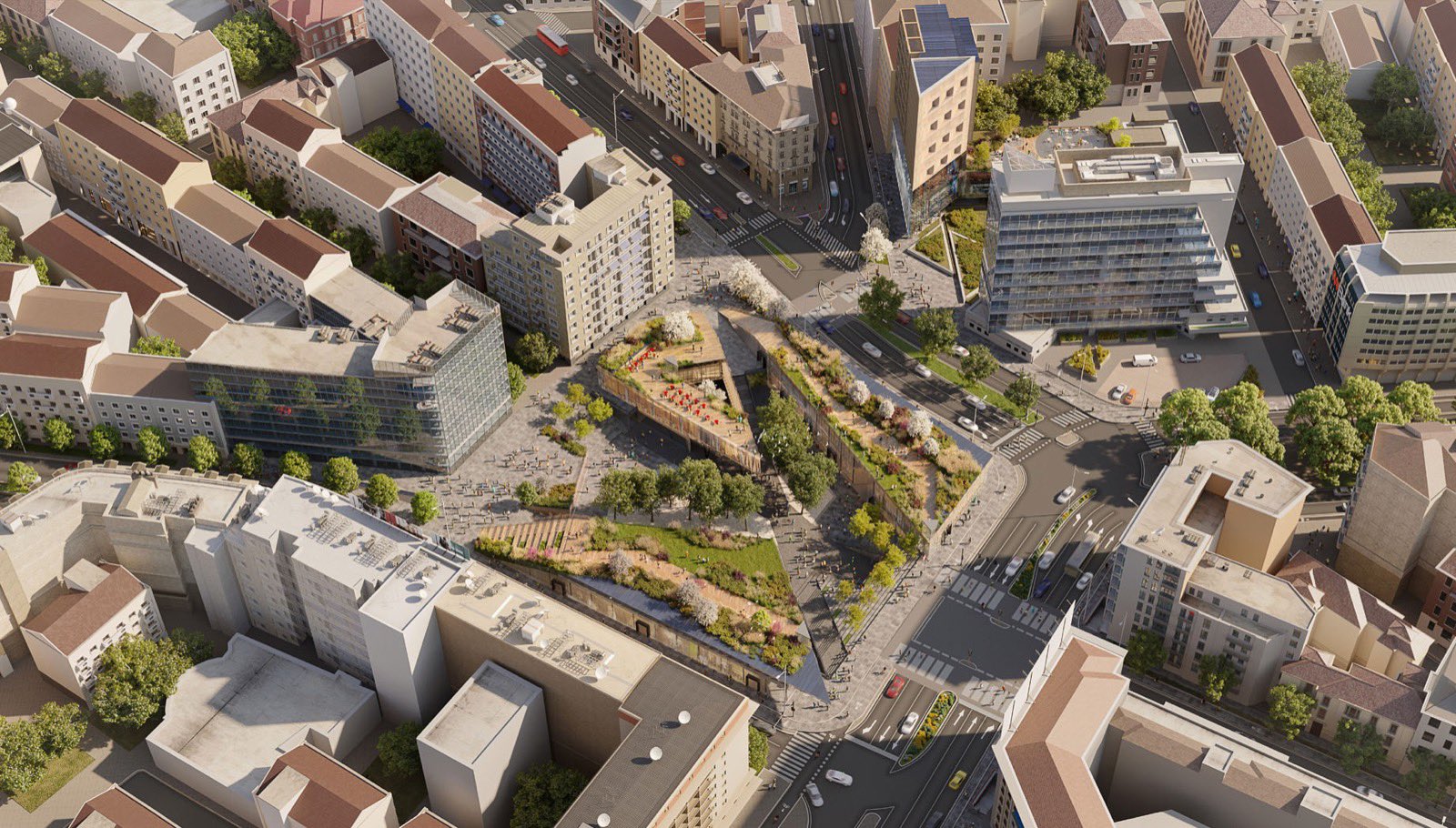 LOC - Loreto open community, progetto di rigenerazione di Piazzale Loreto a Milano. Rendering