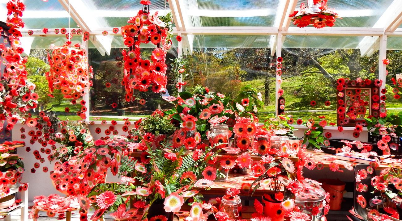 Yayoi Kusama, Flower Obsession. Installation view at New York Botanical Garden, New York 2021. Photo Maurita Cardone