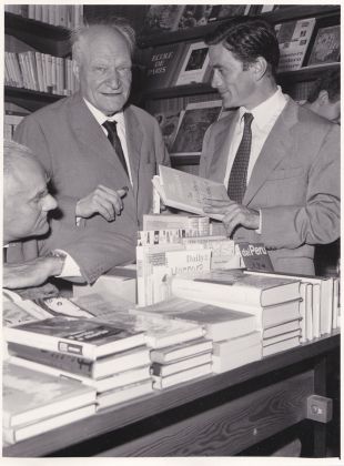 Agenzia Dufoto Alberto Moravia, Giuseppe Ungaretti e Pier Paolo Pasolini luglio 1961_Courtesy Collezione Giuseppe Garrera