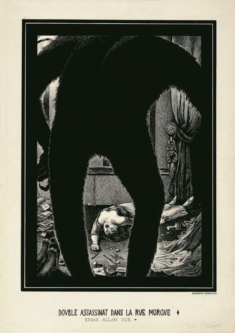 Alberto Martini, Double assasinat dans la rue Morgue, illustrazione per i Racconti di Edgar Allan Poe, 1908. Courtesy Galleria Carlo Virgilio