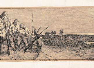 Alberto Martini, Il canto degli emigranti, disegno per Il poema del lavoro, 1897. Courtesy Galleria Carlo Virgilio