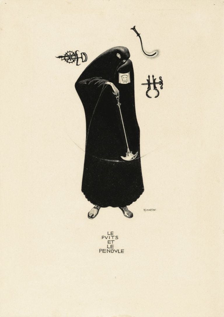 Alberto Martini, Le puits et le pendule, illustrazione per i Racconti di Edgar Allan Poe, 1907. Courtesy Galleria Carlo Virgilio