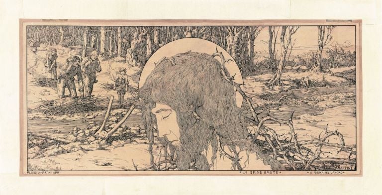 Alberto Martini, Le spine sante, disegno per Il poema del lavoro, 1897. Courtesy Galleria Carlo Virgilio