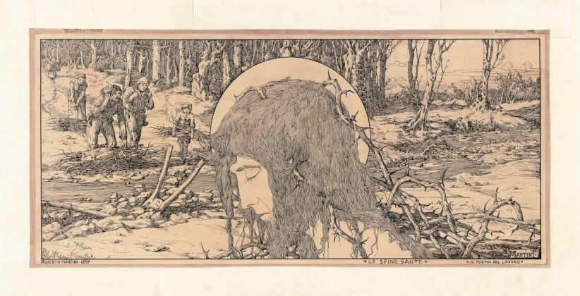 Alberto Martini, Le spine sante, disegno per Il poema del lavoro, 1897. Courtesy Galleria Carlo Virgilio