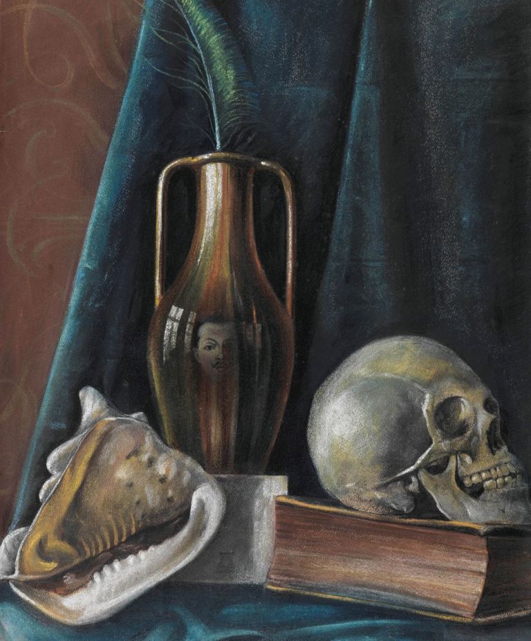 Alberto Martini, Vanitas con autoritratto, 1920. Courtesy Galleria Carlo Virgilio