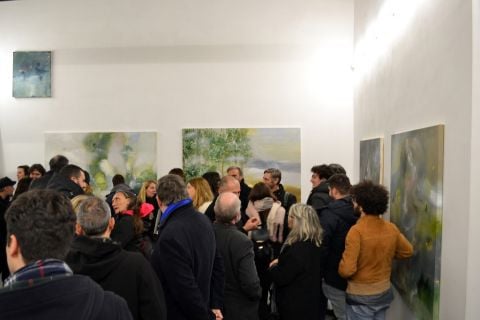 Angelo Bellobono, Linea Appennino 1201, exhibition opening, 2019, courtesy AlbumArte