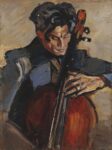 Anselmo Bucci, Studio per il violoncellista Crepax, 1934, olio su tavola. Collezione privata