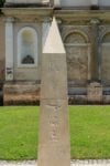 Evgeny Antufiev, Obelisk, 2020, travertino inciso, 300x60x60 cm. Courtesy the artist & z2o Sara Zanin. Photo credits Ela Bialkowska, OKNOstudio