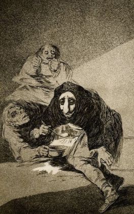 Francisco Goya, Capricho 54. El vergonzoso, 1799, acquaforte e acquatinta, 217x152 mm