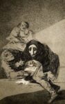 Francisco Goya, Capricho 54. El vergonzoso, 1799, acquaforte e acquatinta, 217x152 mm