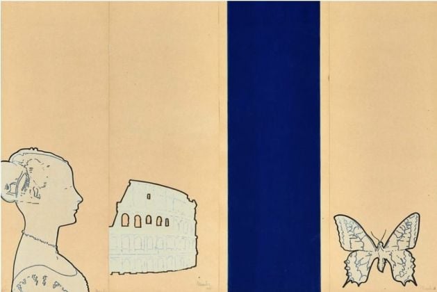 Mambor, Campionatura, 1966, tecnica mista (disegno e acquerello) su carta, cm. 70x100, coll.Maretti