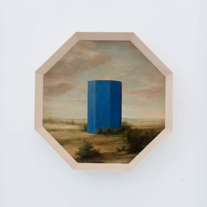 Marcello Nitti, Prism Landscape, 2021, olio su tavola, 37x37 cm. Courtesy of the artist