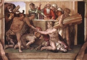 Tutta la storia del Sacrificio di Noè, l’affresco di Michelangelo