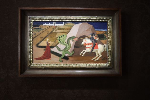 Paolo Uccello, San Giorgio e il drago, 1456 60, tempera su tavola. Courtesy Musée Jacquemart André e Fondazione Giorgio Cini. Photo Massimo Pistore