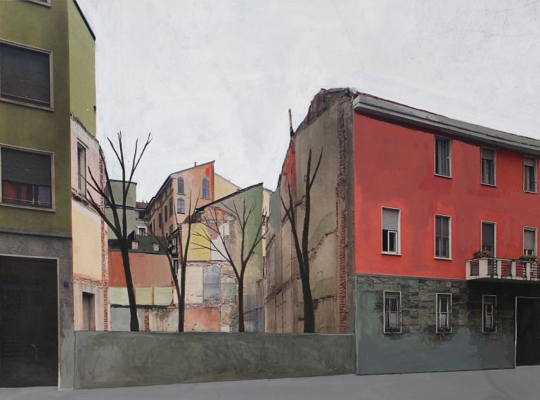 Paolo Ventura, La città nuova interno esterno, 2021. Courtesy Marcorossi artecontemporanea