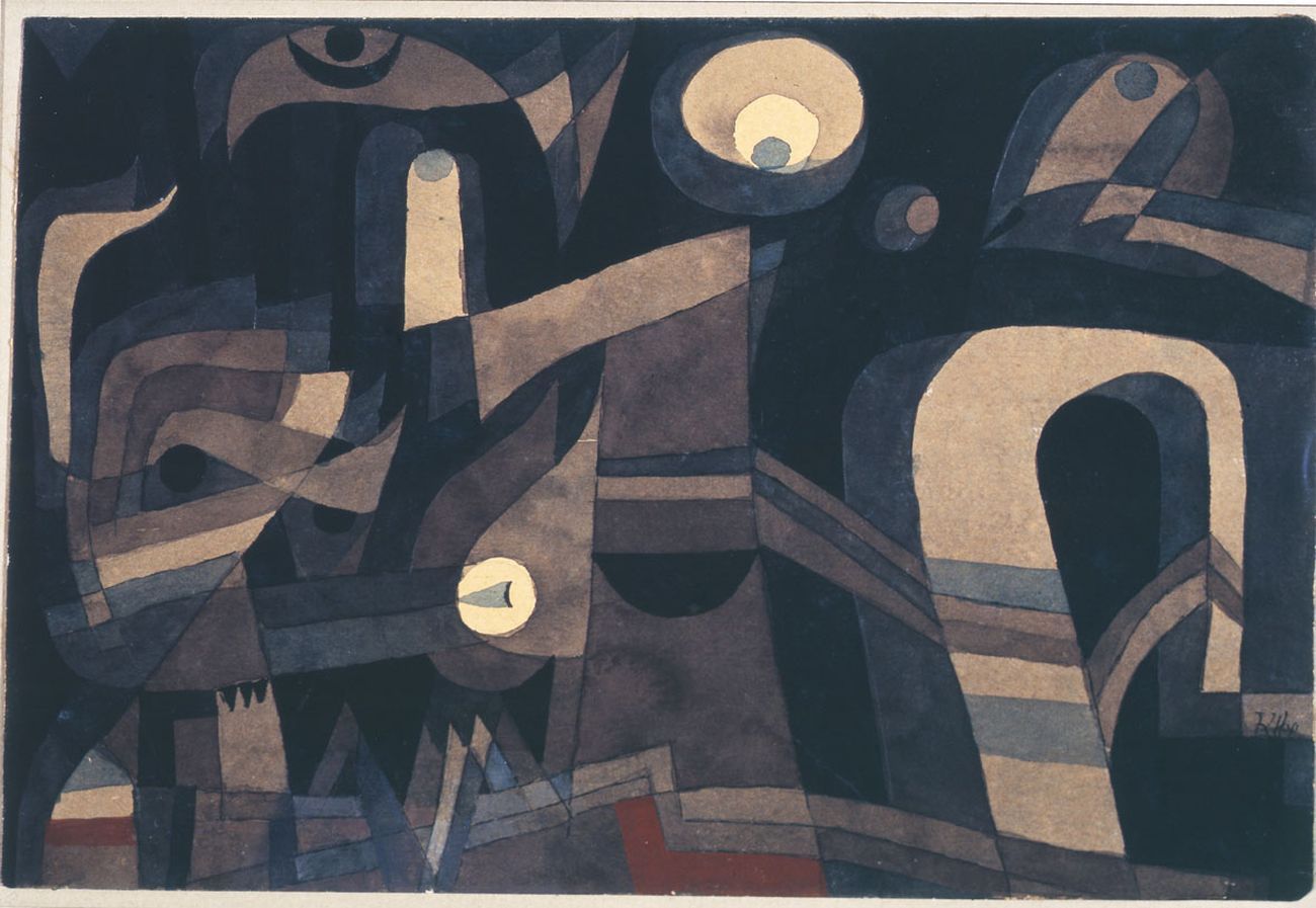 Paul Klee, Di notte, 1921, matita, penna, acquarello su carta